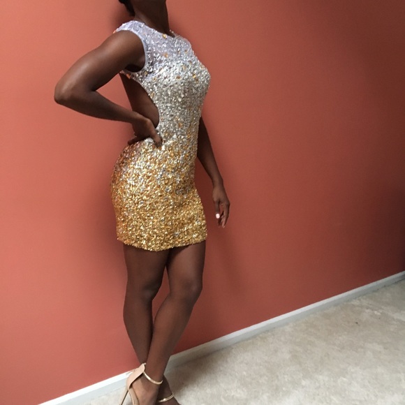 Beaded Jovani Cocktail Dress - Picture 3 of 6